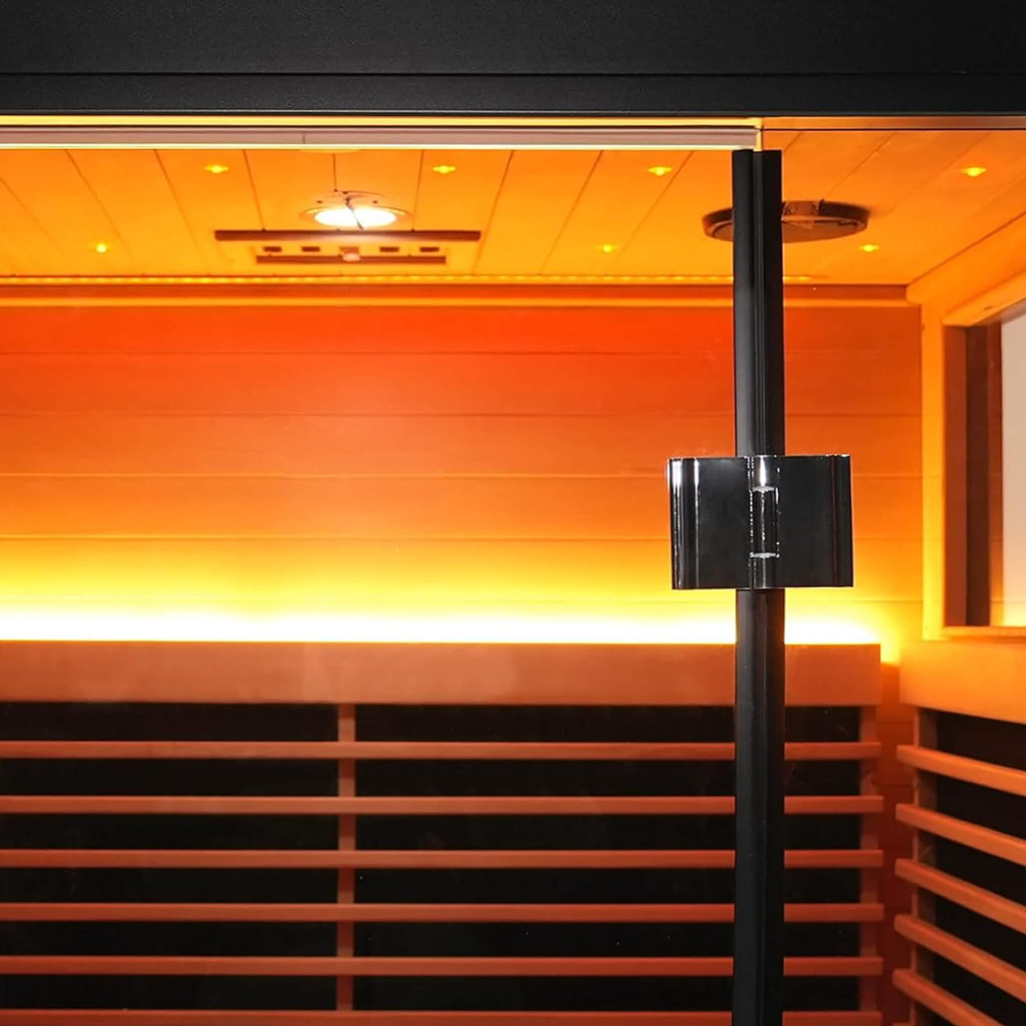 2-Person Outdoor Full-Spectrum Infrared Sauna with App Control and Glass Door