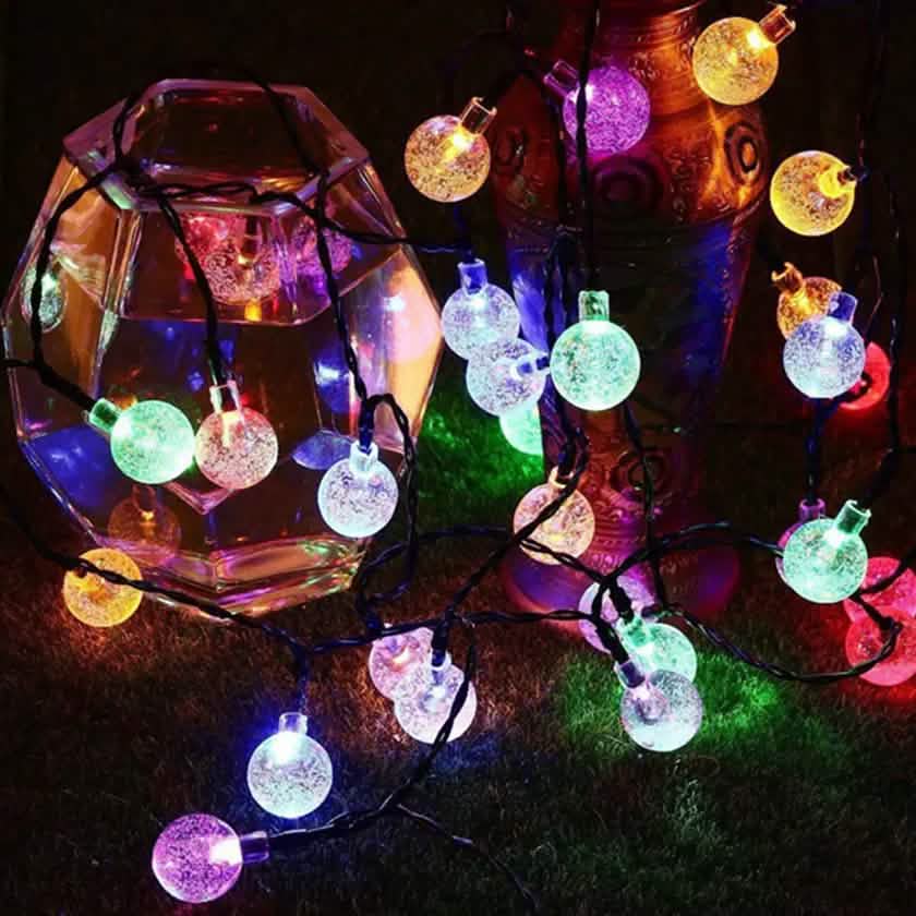 30 LED Solar String Ball Lights Outdoor Waterproof Garden Decor