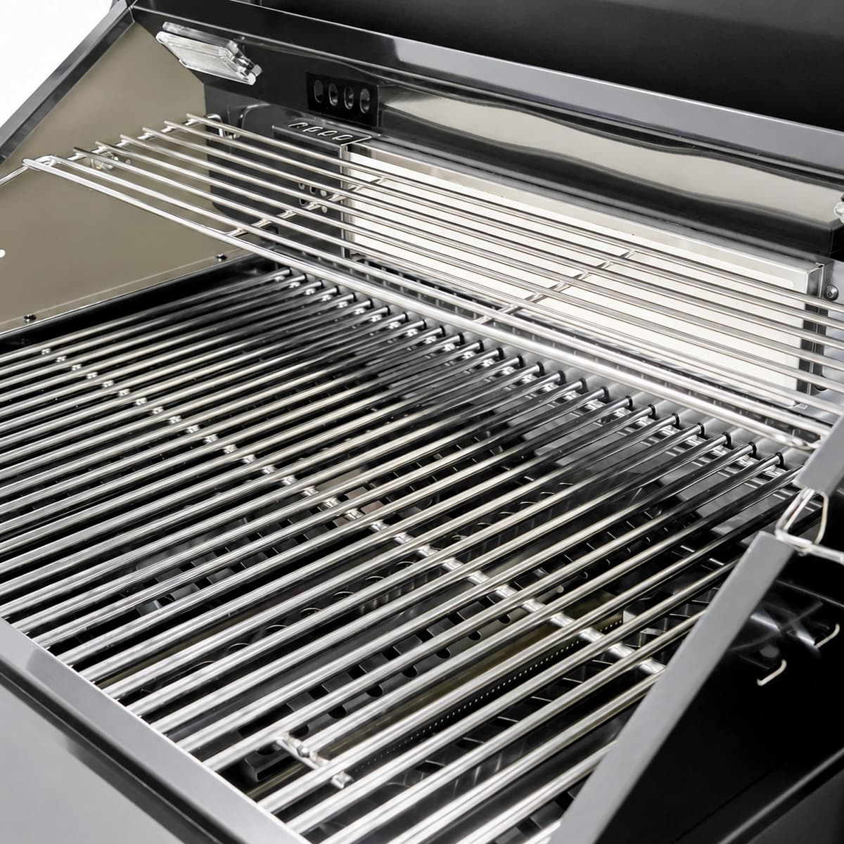 46" Four Burners Black Outdoor Kitchen Islands Grill + Side Burner