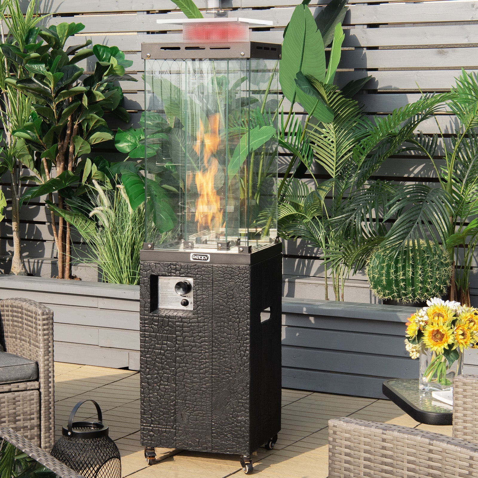 41 000 BTU Propane Heater with Metal Hood-Black