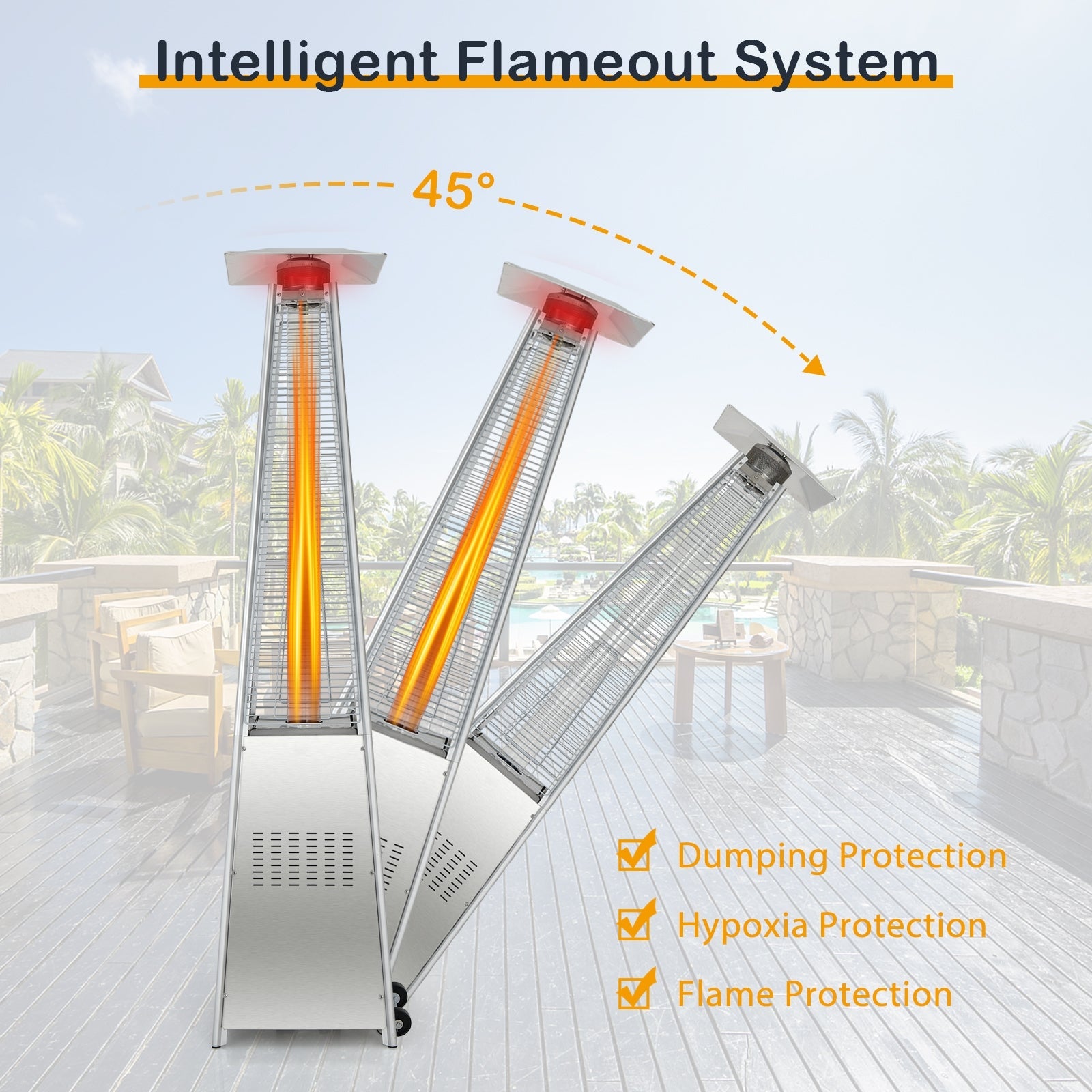 42000 BTU Pyramid Heater with Wheels
