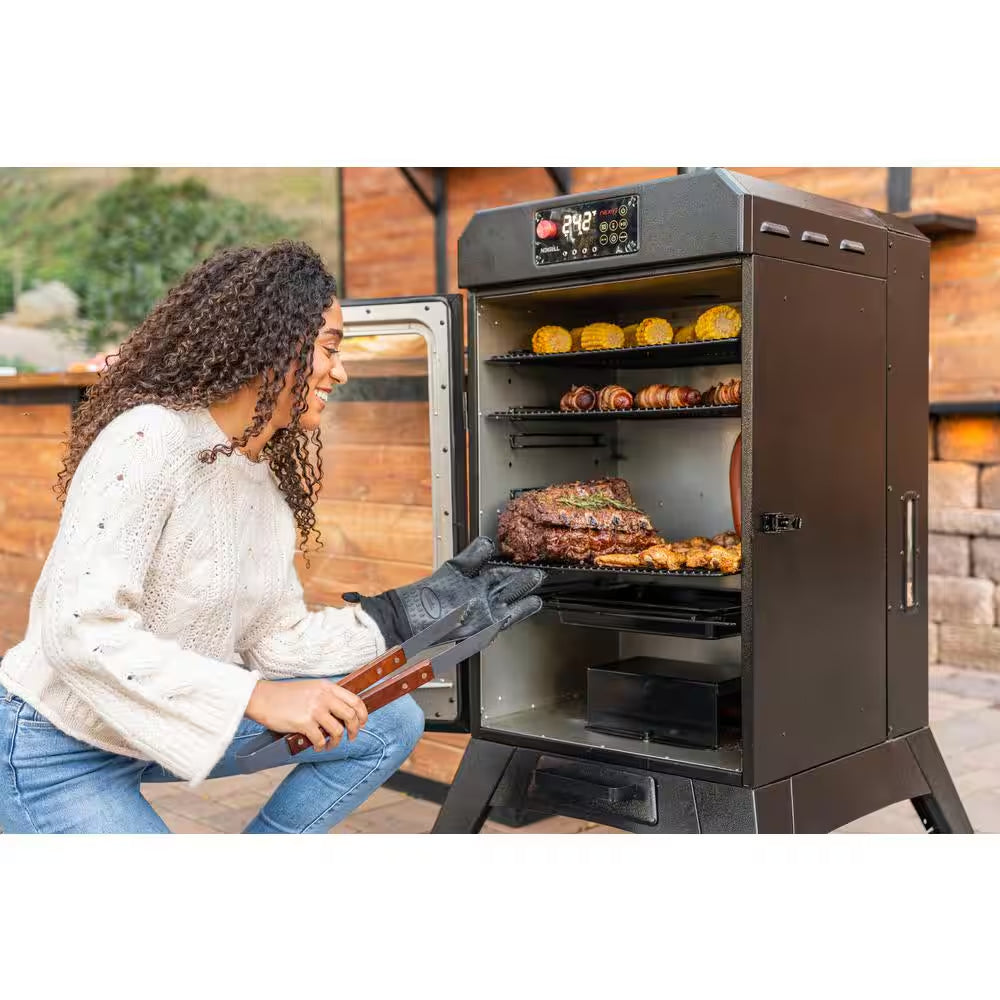 Unleash Your BBQ Potential with the Oakford 1400 Black Pellet Grill Vertical Smoker!