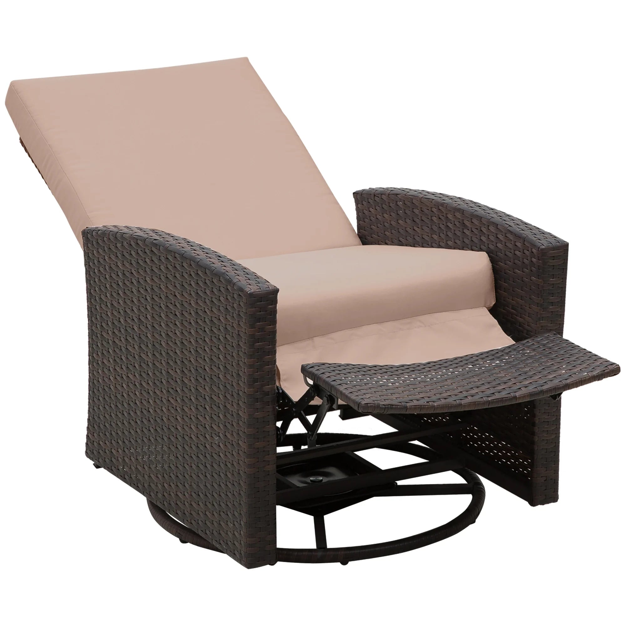 Experience Ultimate Comfort with the 360° Swivel Reclining Rattan Chair - Perfect for Your Patio!