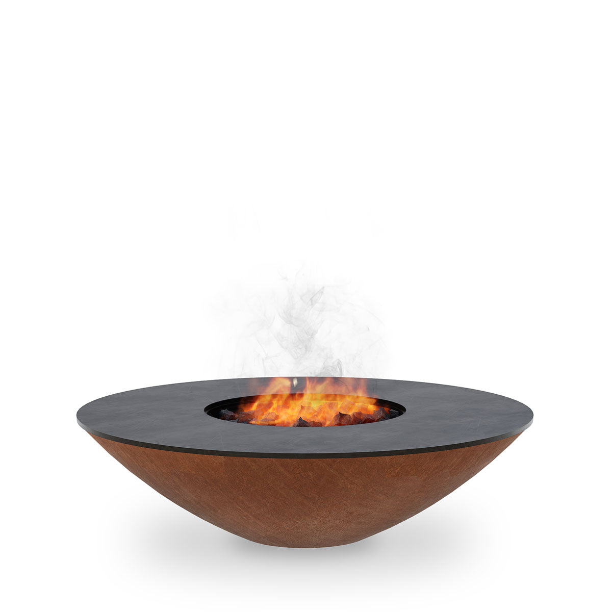 Arteflame Classic 40ā³ ā Fire Pit with Cooktop (CORTEN Bowl; Short Round / Short Euro / Built-In No Base)