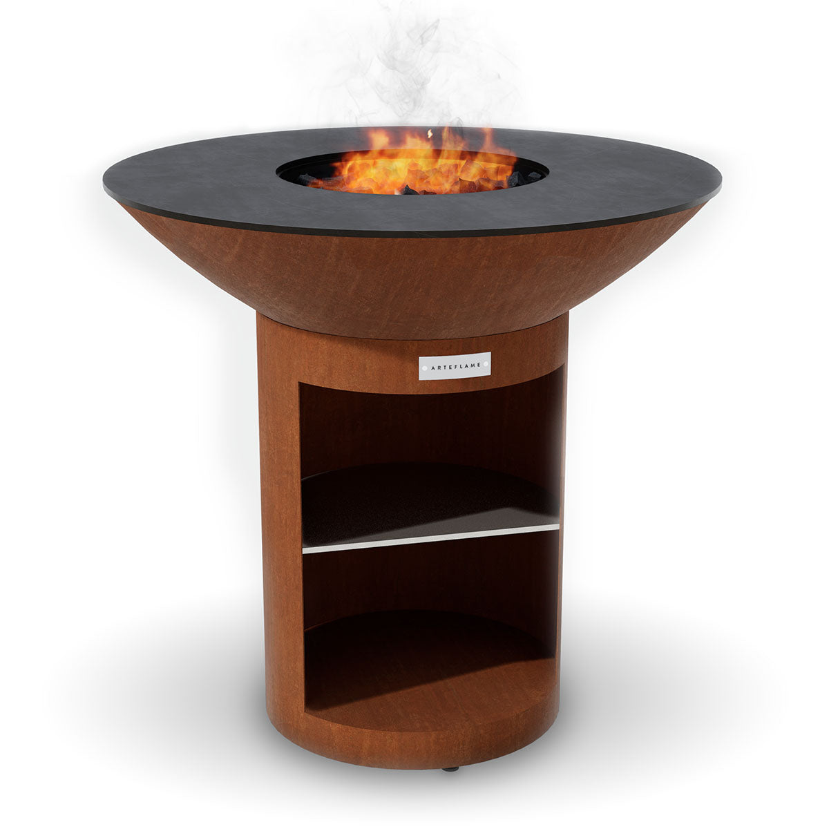 Arteflame Classic 40ā³ ā Storage Base Flat-Top Grill & Fire Bowl (CORTEN Steel)