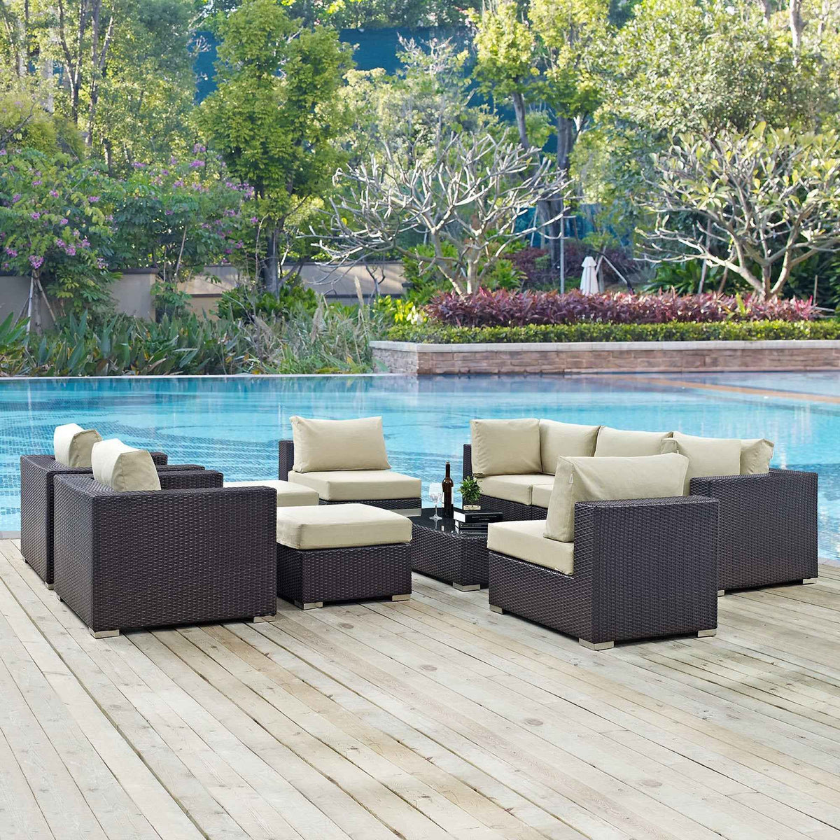 Patio Elegance Convene 10-Piece Outdoor Sectional Set