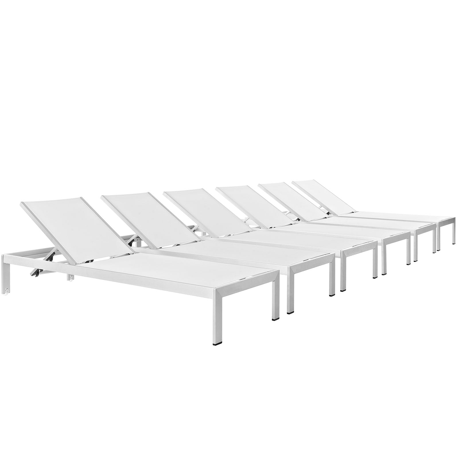 Modway Shore 6-Piece Outdoor Chaise Lounge Set
