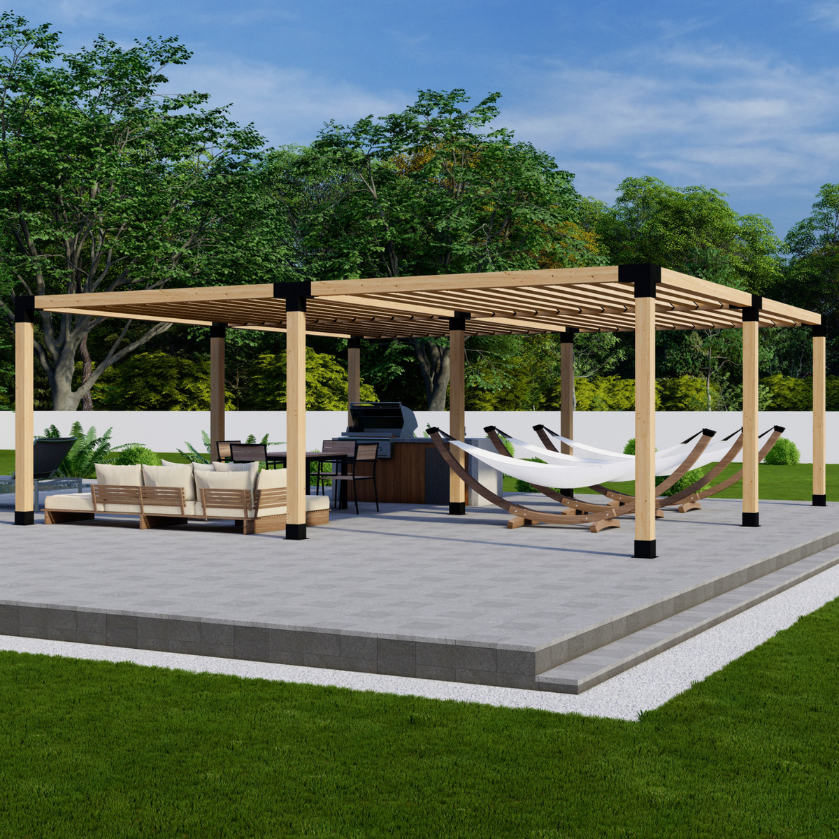 DIY Freestanding Pergola Bracket Kit – Up to 24' x 24'