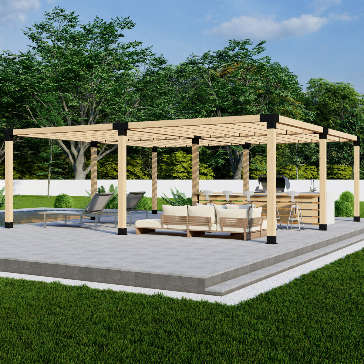 DIY Freestanding Pergola Bracket Kit – Up to 24' x 24'