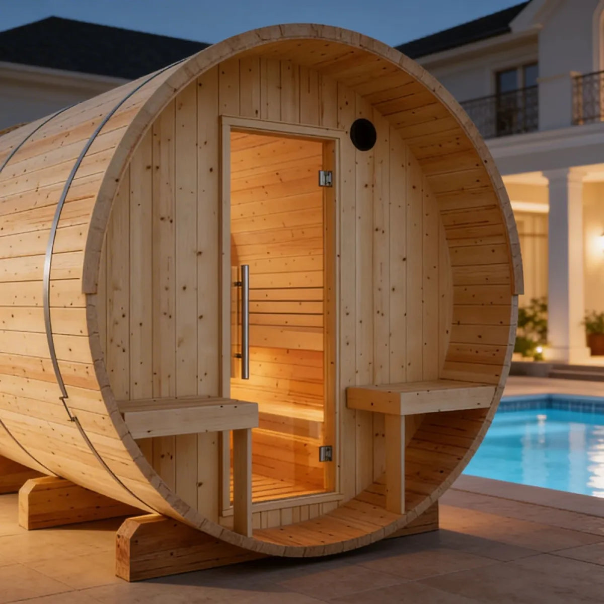 Helsinki Finnish Barrel Sauna with Terrace and Wi-Fi Heater