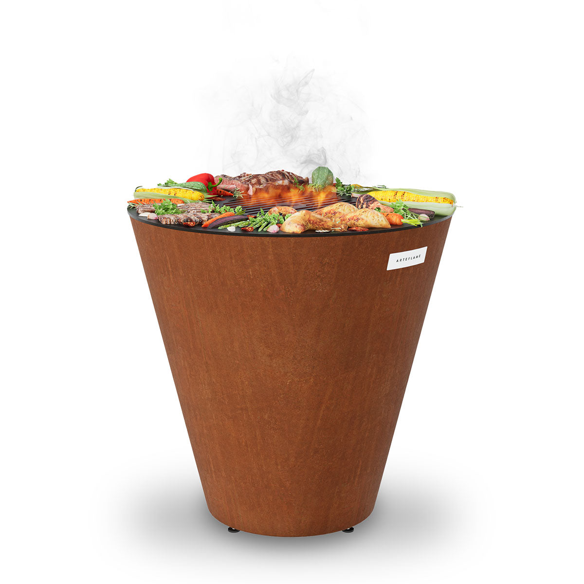 Arteflame ONE30 ā 30ā³ One Series Flat-Top Charcoal Grill & Fire Bowl (Single-Piece CORTEN Steel)