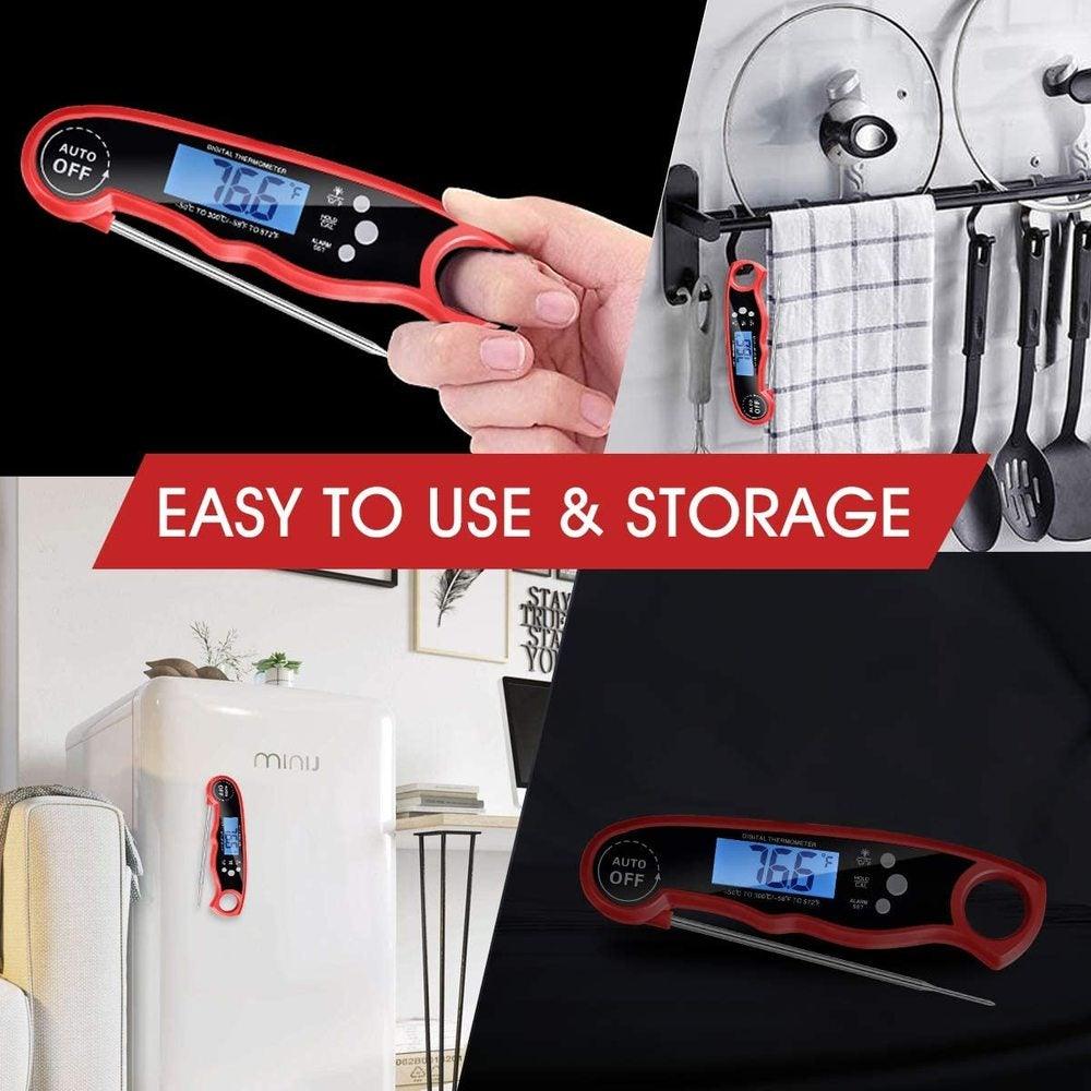Dual-Probe Digital Meat Thermometer with Oven-Safe Alarm and Backlit Display