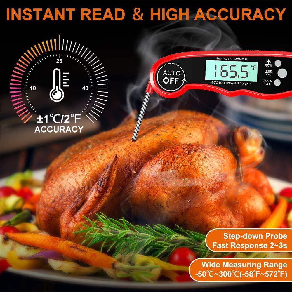 Dual-Probe Digital Meat Thermometer with Oven-Safe Alarm and Backlit Display