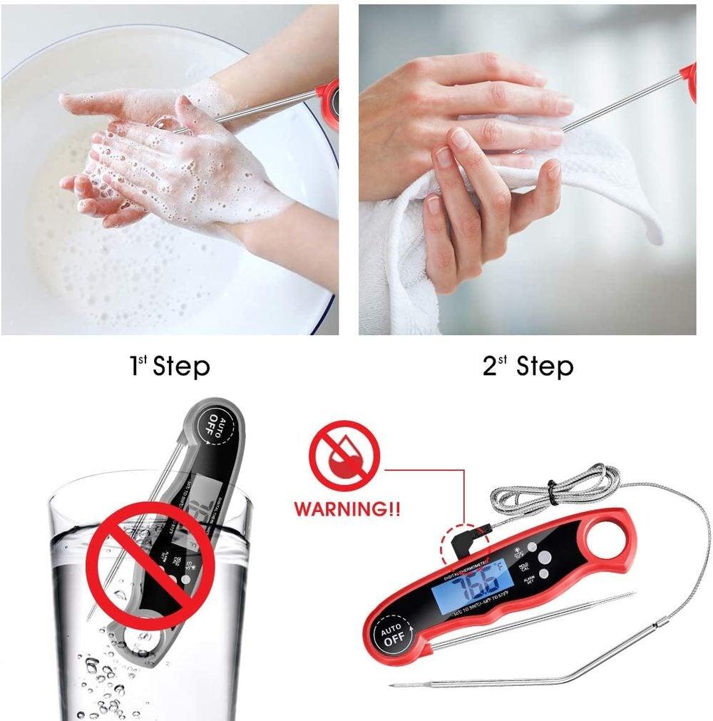 Dual-Probe Digital Meat Thermometer with Oven-Safe Alarm and Backlit Display