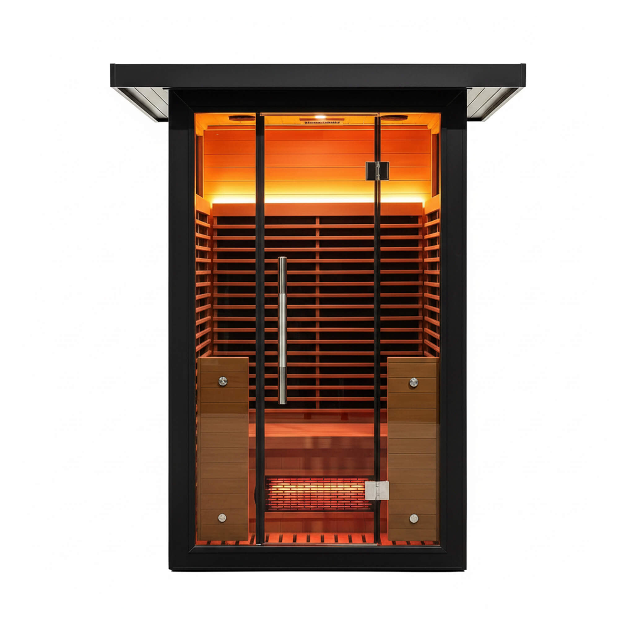 2-Person Outdoor Full-Spectrum Infrared Sauna with App Control and Glass Door