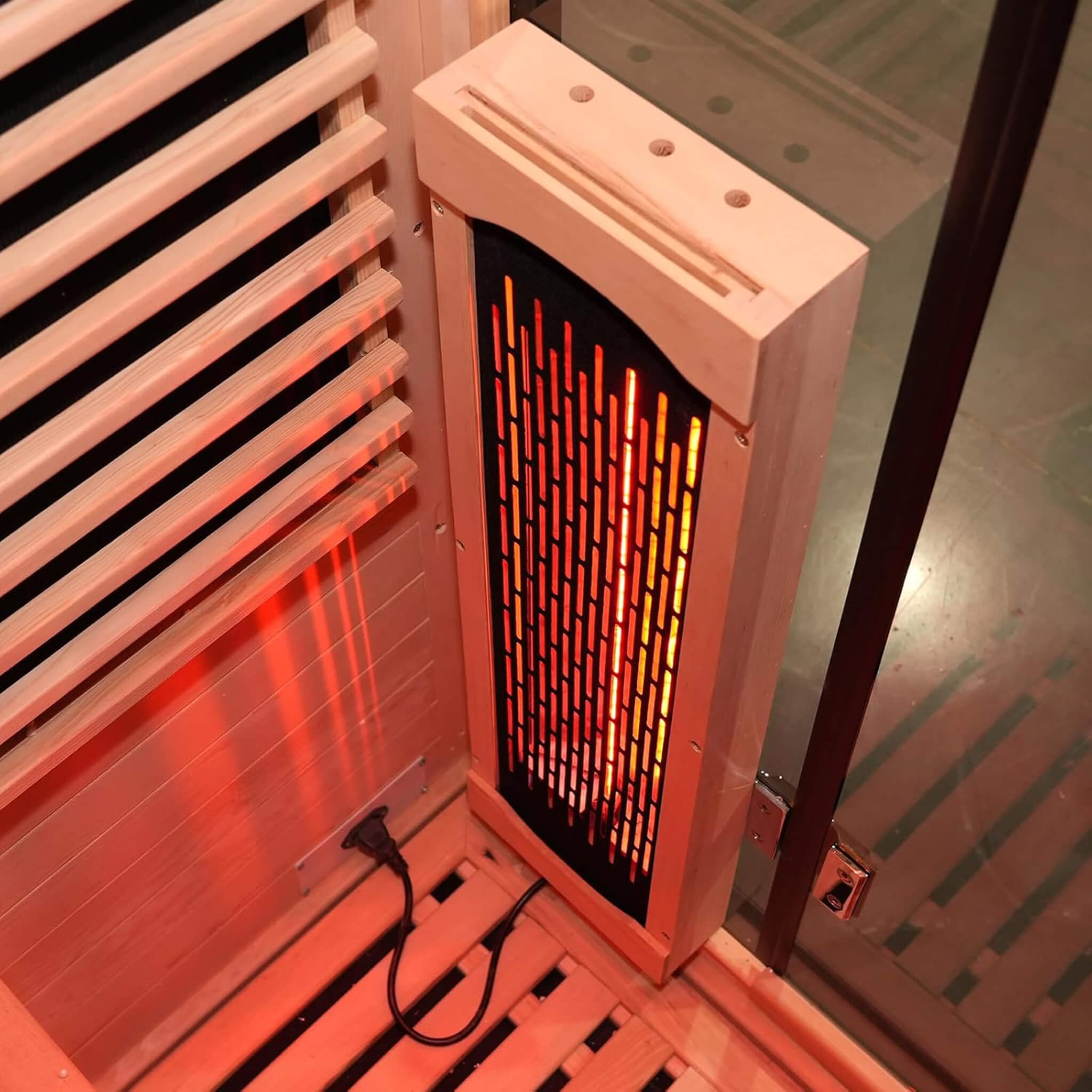 2-Person Outdoor Full-Spectrum Infrared Sauna with App Control and Glass Door