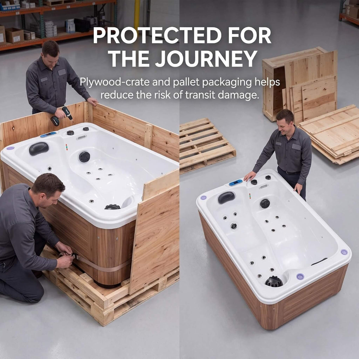 2-Person Outdoor Hot Tub With 15 Hydro Jets And Lights