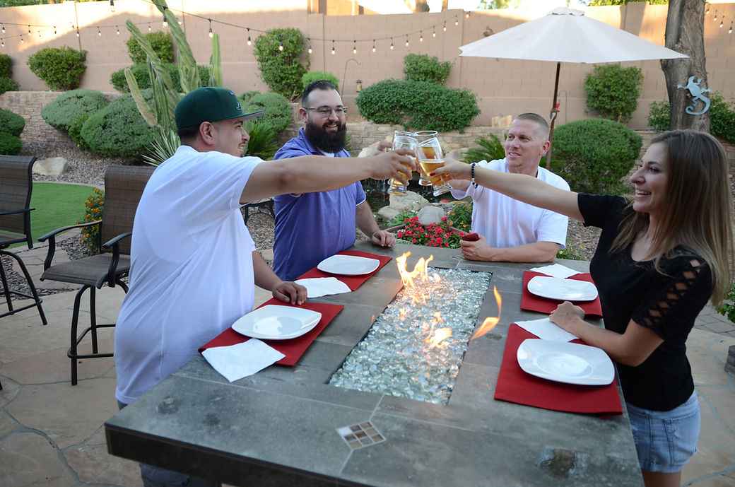 Entertainer 6-Foot Outdoor Fire Pit Table | LP/NG Patio Fire Table