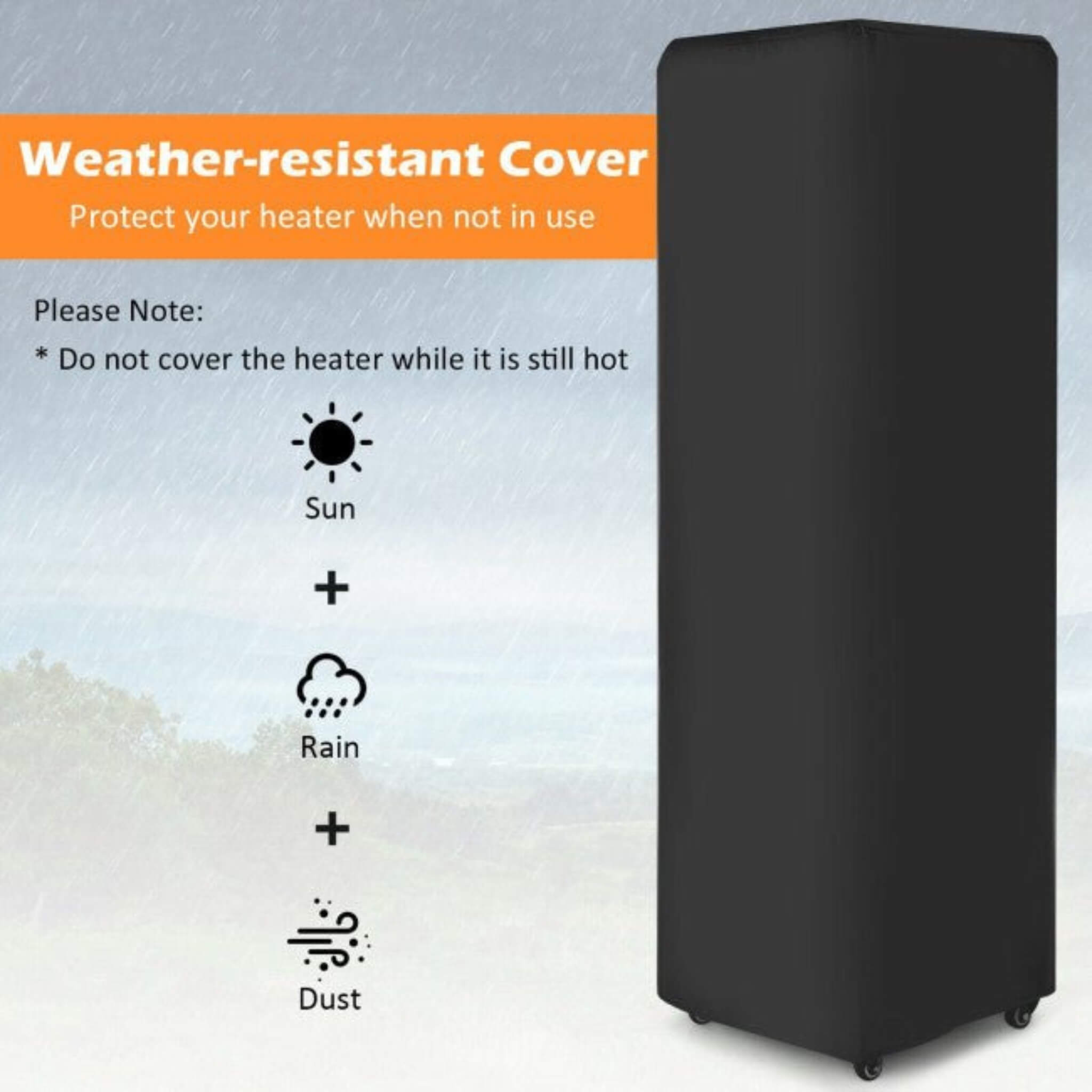 41,000 BTU Propane Patio Heater with Tempered Glass and Cover
