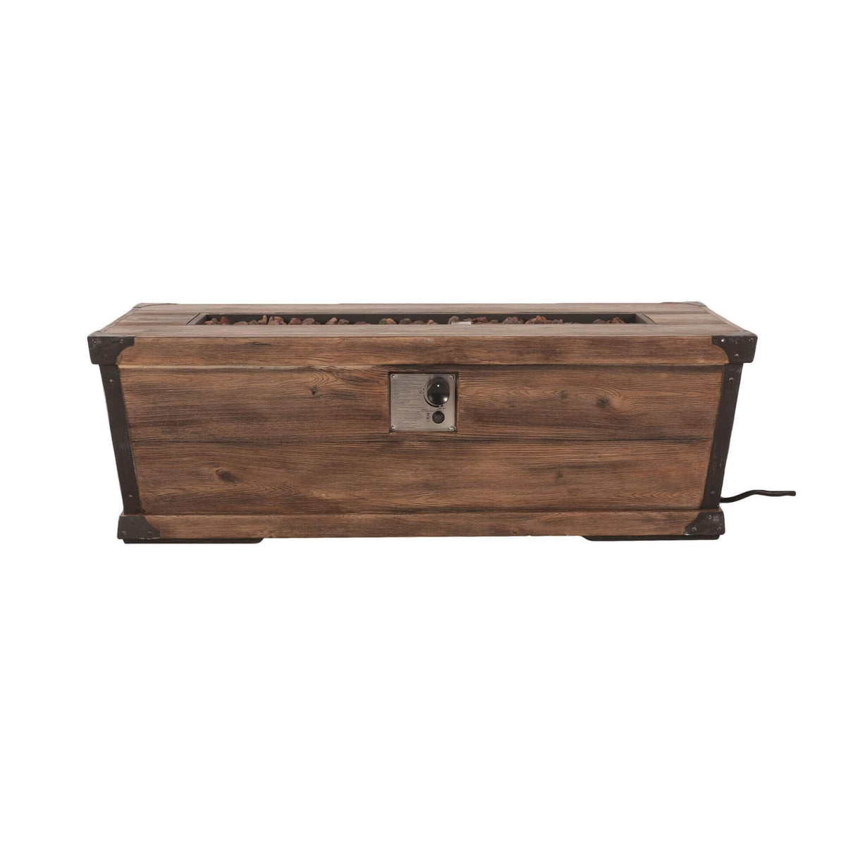 56-Inch Outdoor 50K BTU Wood Pattern Rectangle Gas Burning Fire Pit