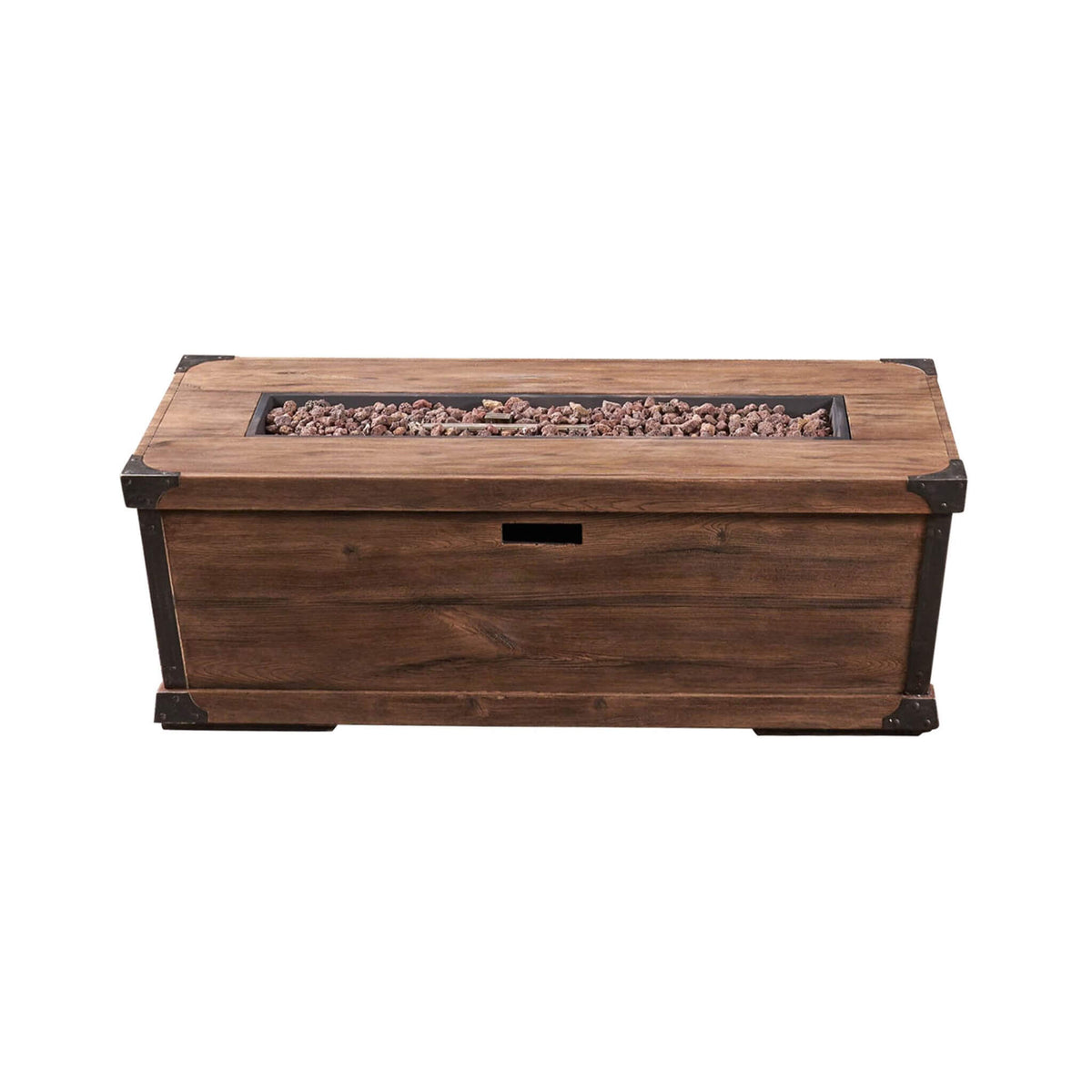 56-Inch Outdoor 50K BTU Wood Pattern Rectangle Gas Burning Fire Pit
