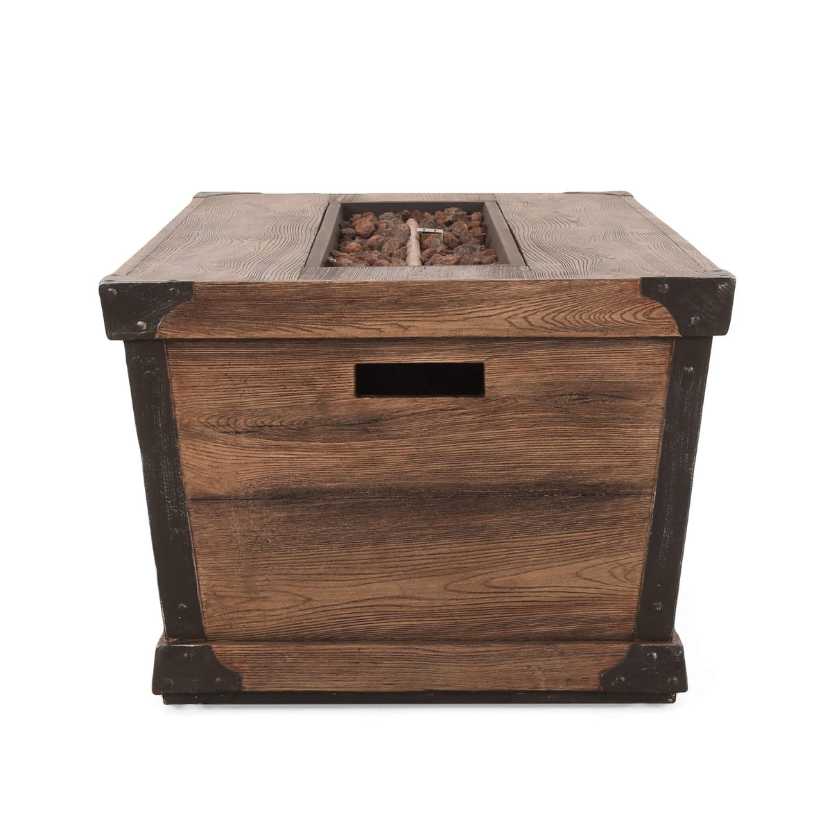 56-Inch Outdoor 50K BTU Wood Pattern Rectangle Gas Burning Fire Pit