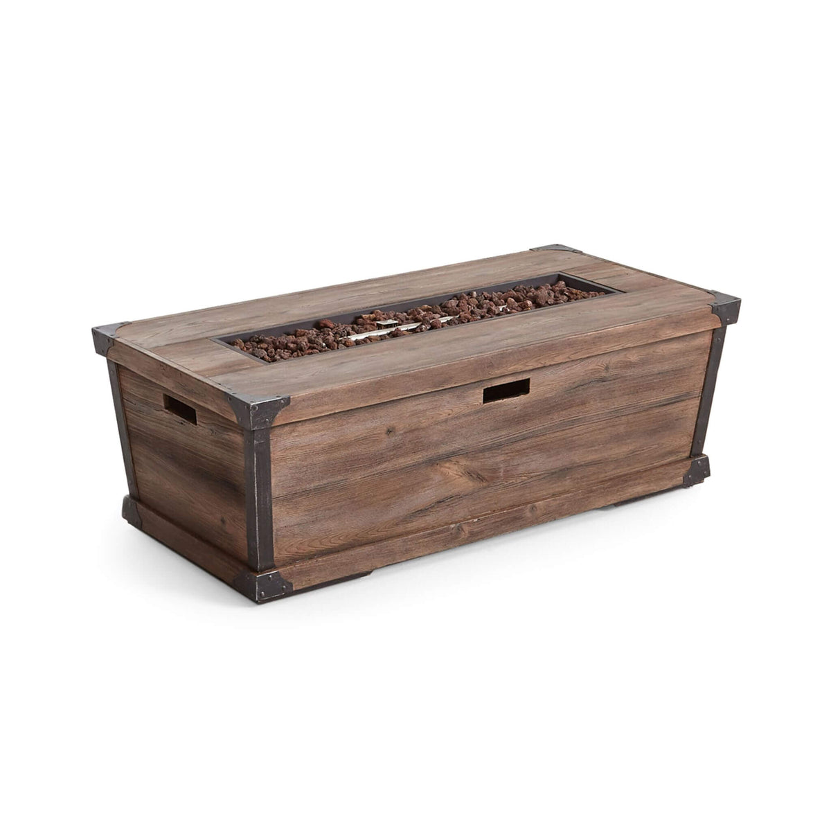 56-Inch Outdoor 50K BTU Wood Pattern Rectangle Gas Burning Fire Pit