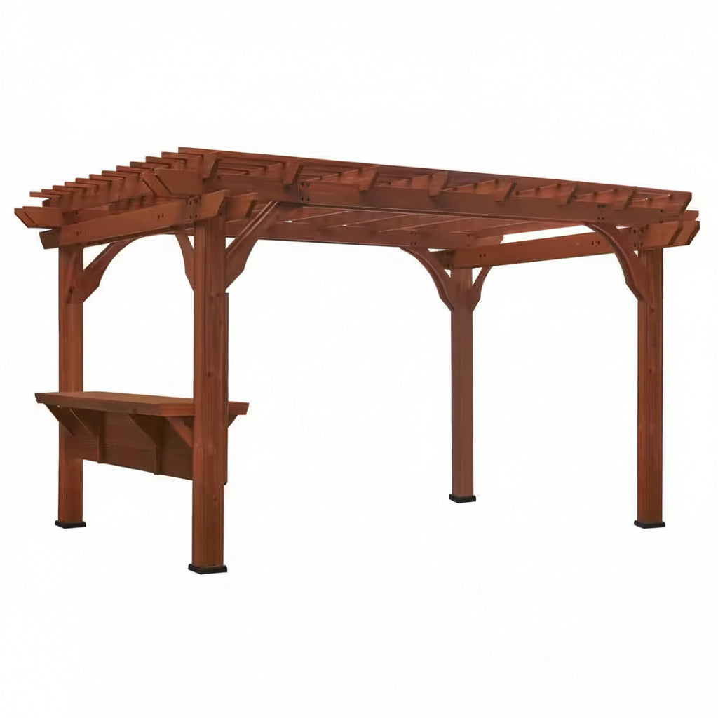 Transform Yours with the Ashland 10x14 Ft. All Cedar Wood Pergola - Perfect for Shade & Entertaining!