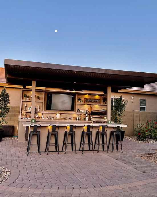 KoKoMo 20' x 20' Outdoor Kitchen Pavilion | Luxury BBQ Island with TV & Kegerator