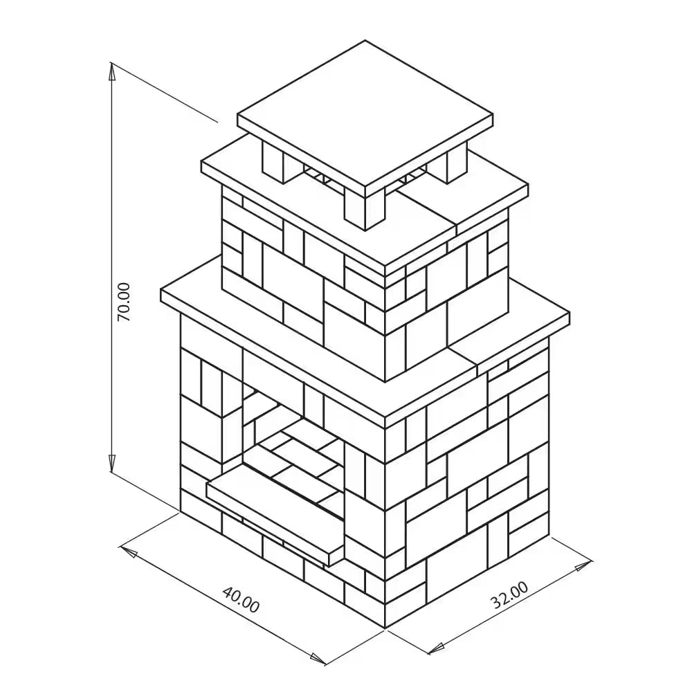 Bluestone Compact Outdoor Fireplace