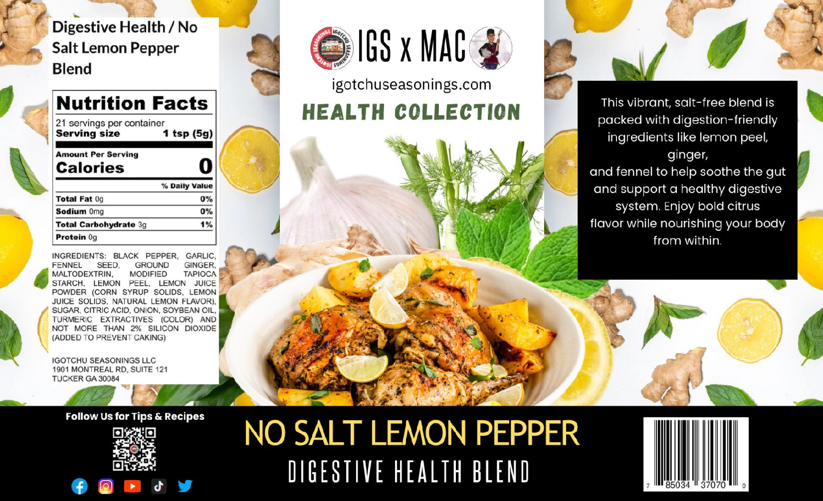 Health-Focused Seasoning Bundle with Heart, Digestive, Turmeric and Focus Blends