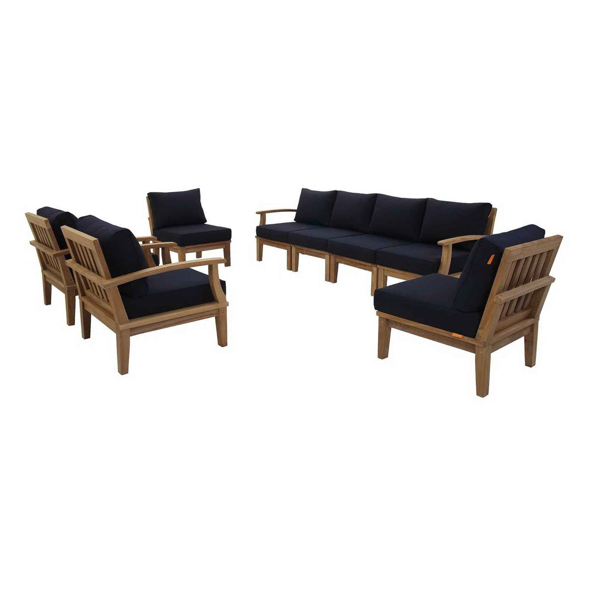 Patio Elegance Marina 9-Piece Teak Outdoor Lounge Set