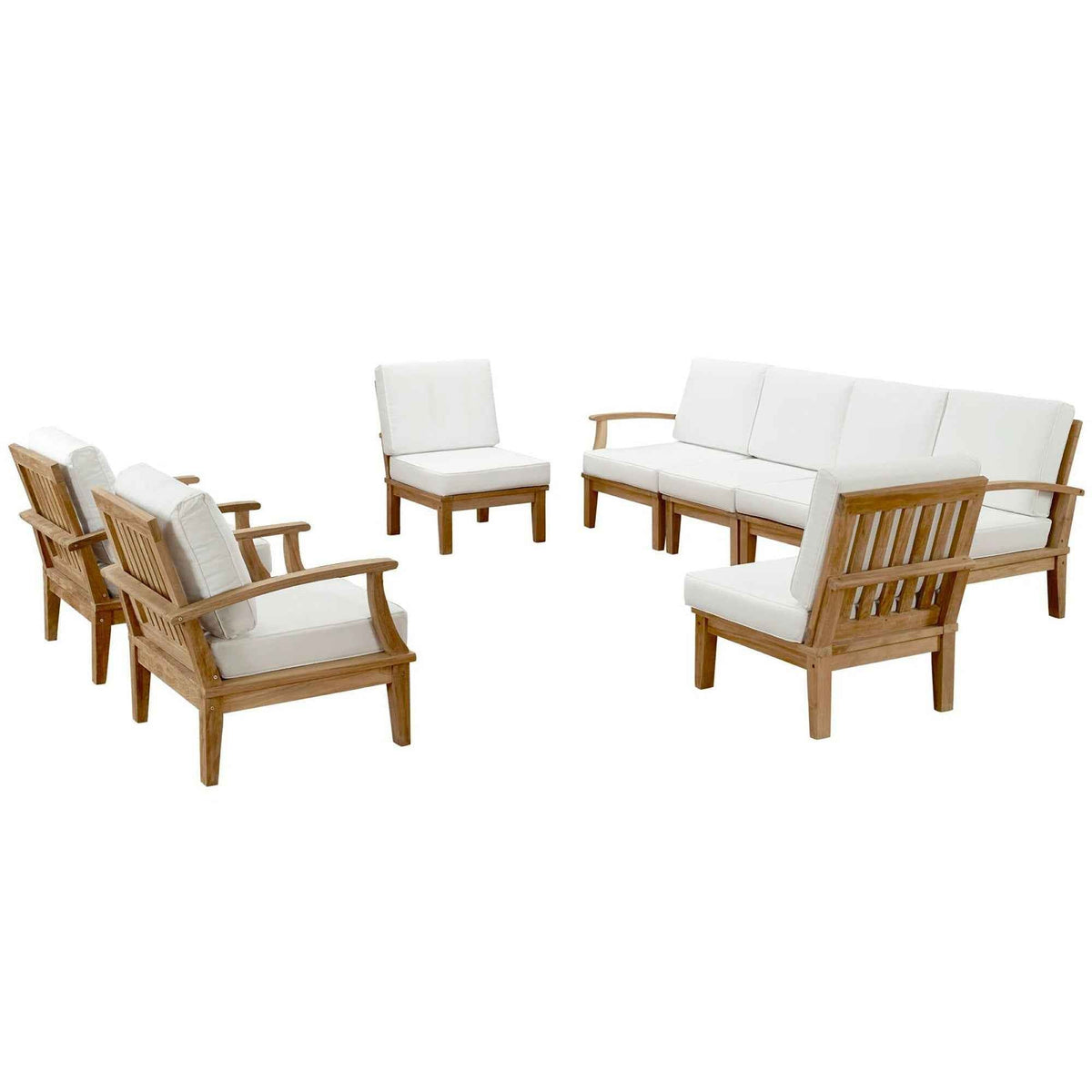 Patio Elegance Marina 9-Piece Teak Outdoor Lounge Set