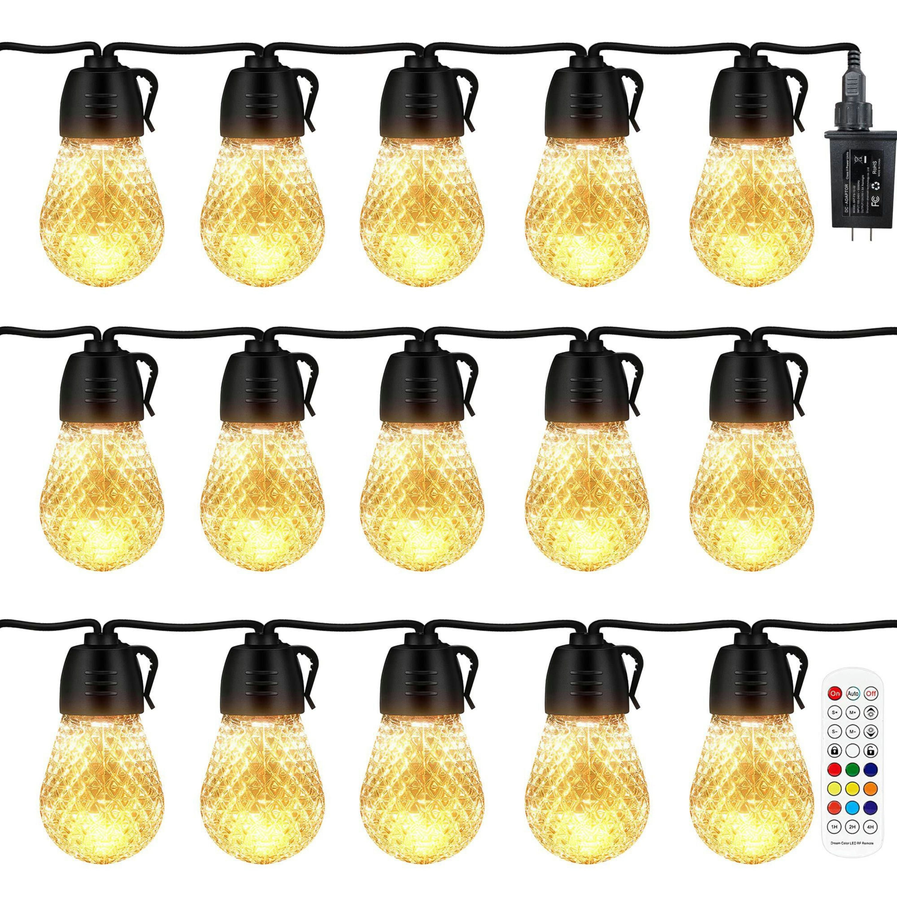 52.5-Foot RGB Outdoor String Lights with App, Remote and Music Sync