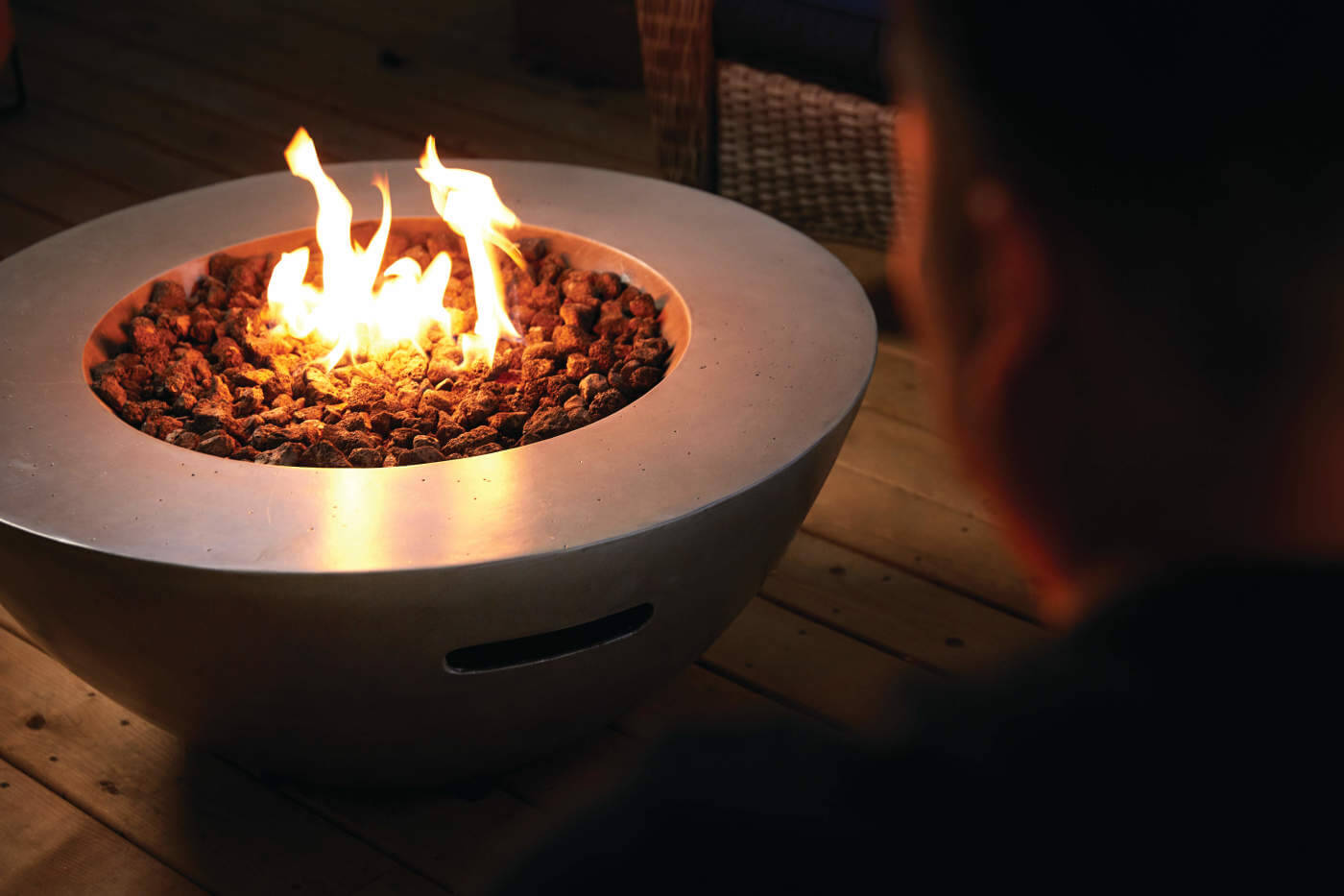 Nexus 36-Inch Round Patio flame Fire Table | Propane Outdoor Fire Table