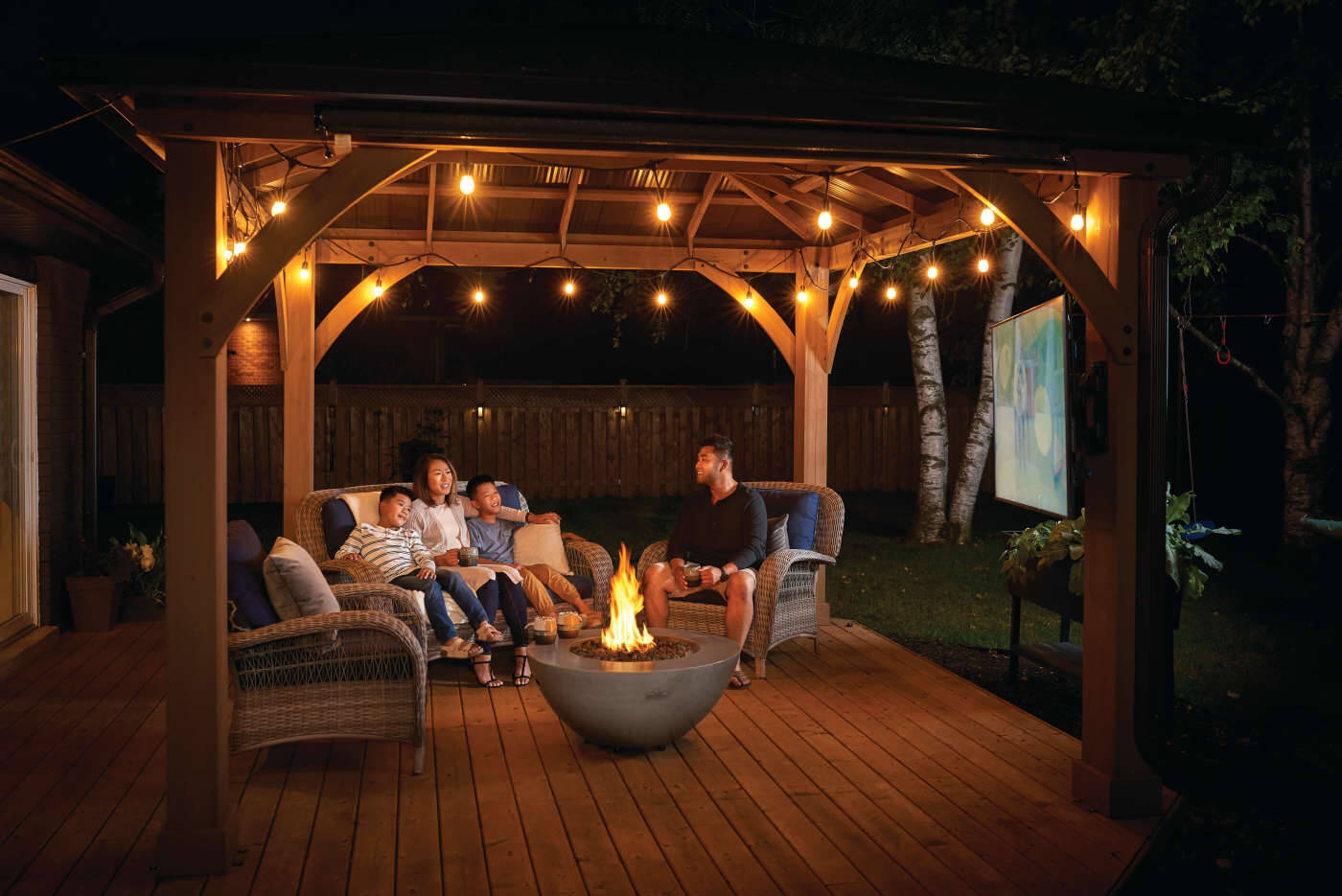 Nexus 36-Inch Round Patio flame Fire Table | Propane Outdoor Fire Table