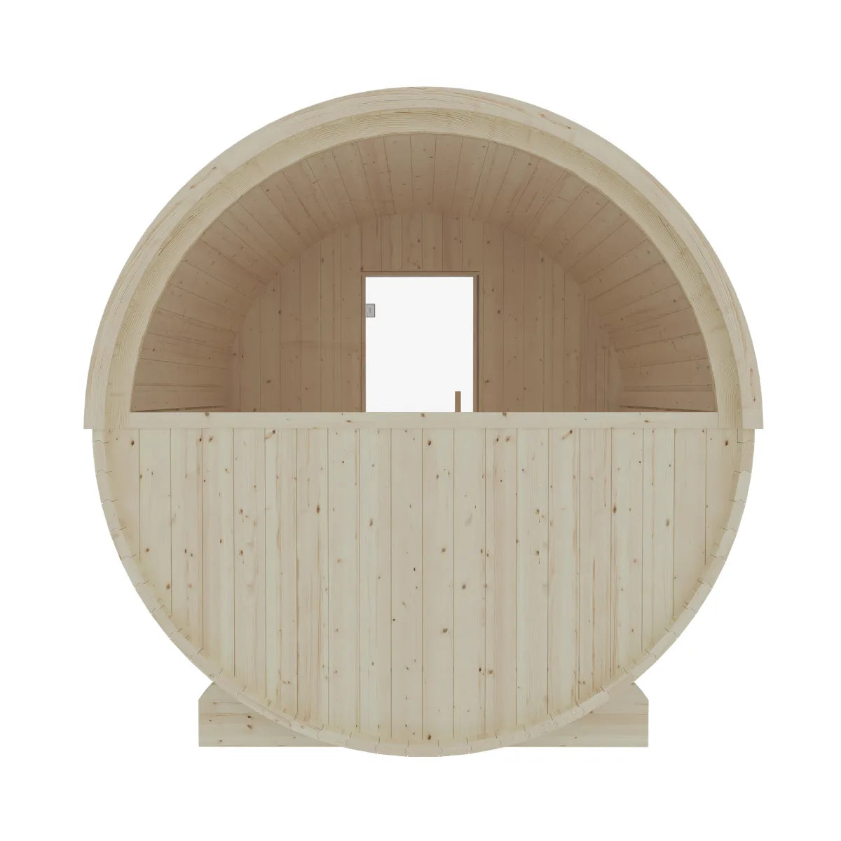 Helsinki 4-Person Barrel Sauna with Terrace & WiFi Heater
