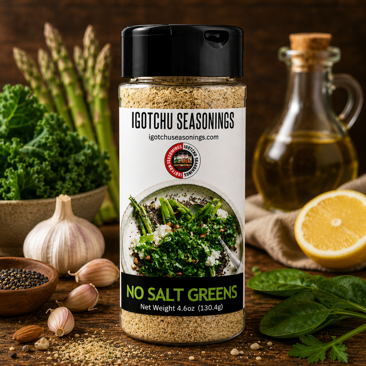 No Salt Greens Seasoning for Collard Greens, Kale and Vegetables