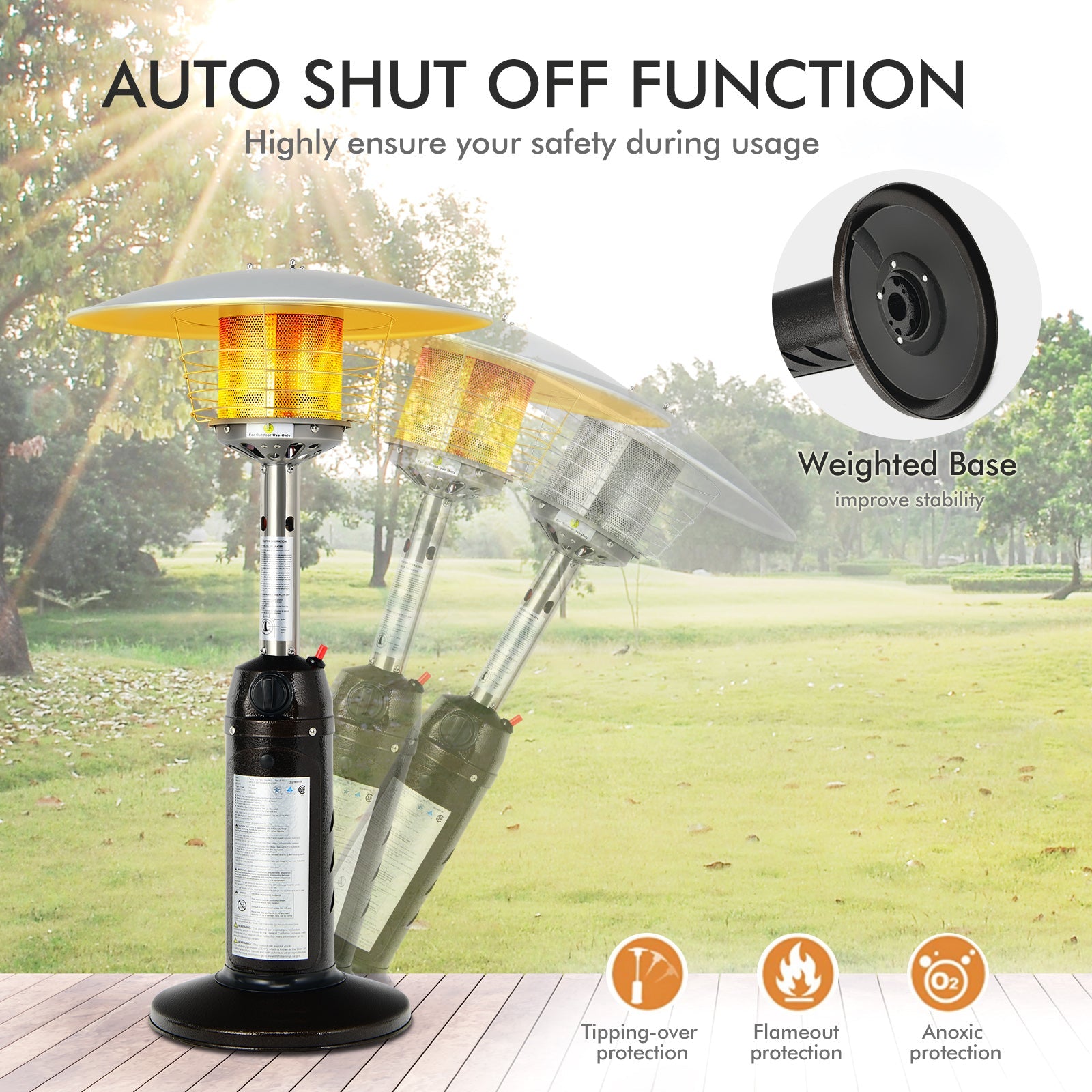 11,000 BTU Portable Tabletop Propane Patio Heater