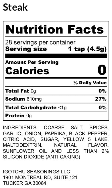 Steak Seasoning Blend for Grilling, Smoking and Pan-Searing