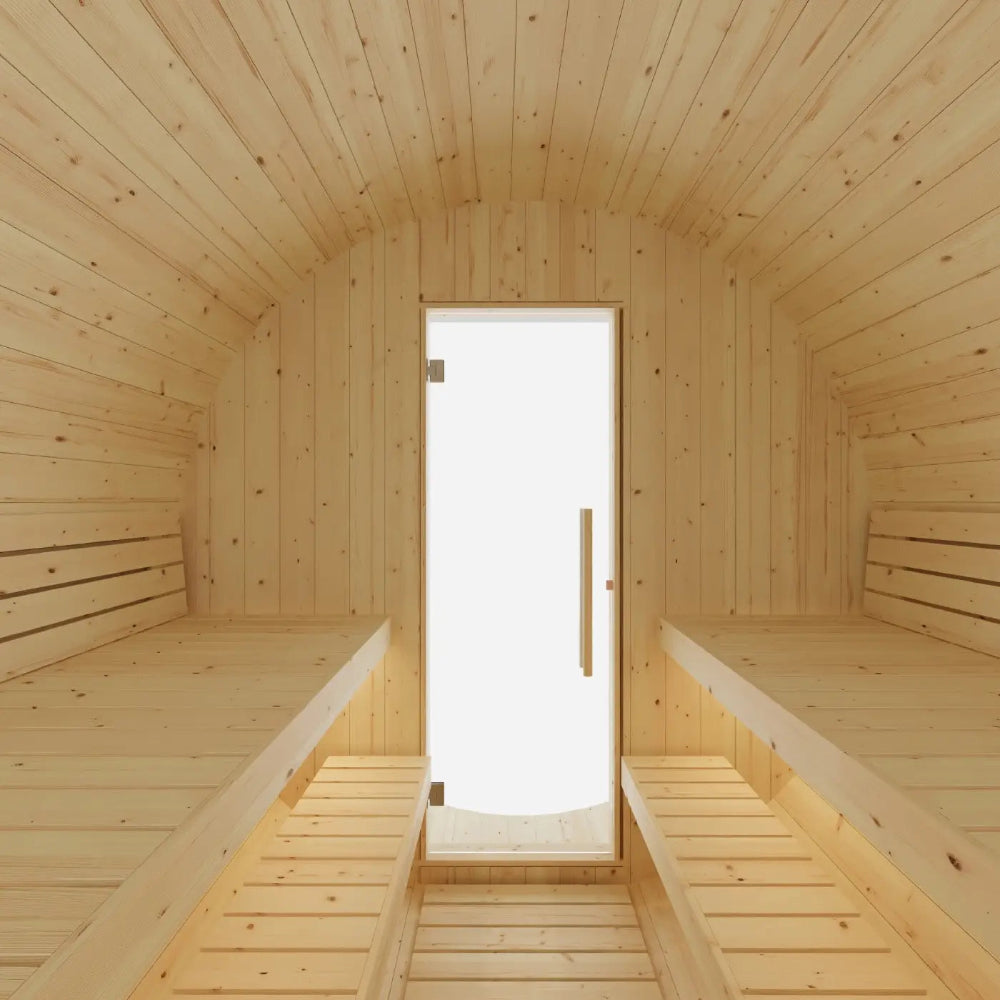 Tampere 4-Person Barrel Sauna with WiFi Heater