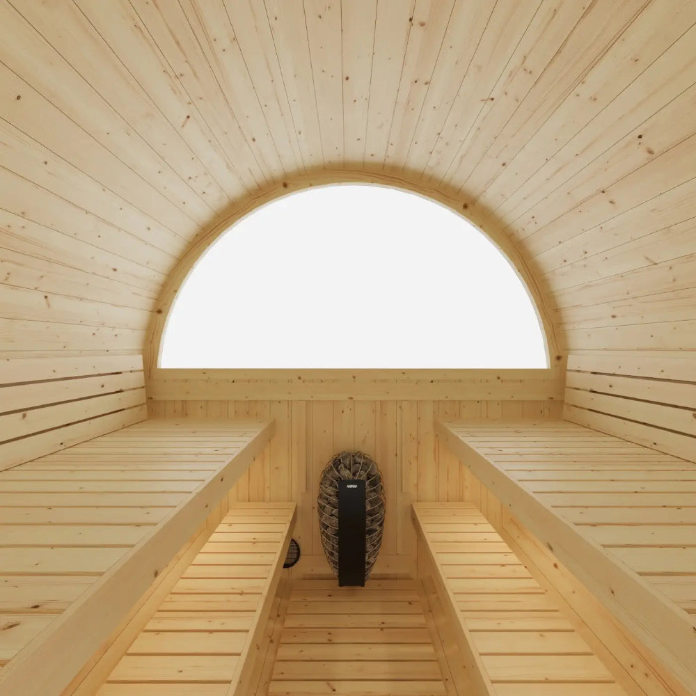 Tampere 4-Person Barrel Sauna with WiFi Heater