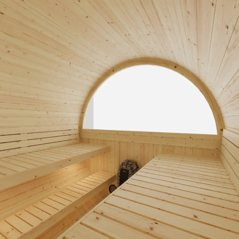 Tampere 4-Person Barrel Sauna with WiFi Heater