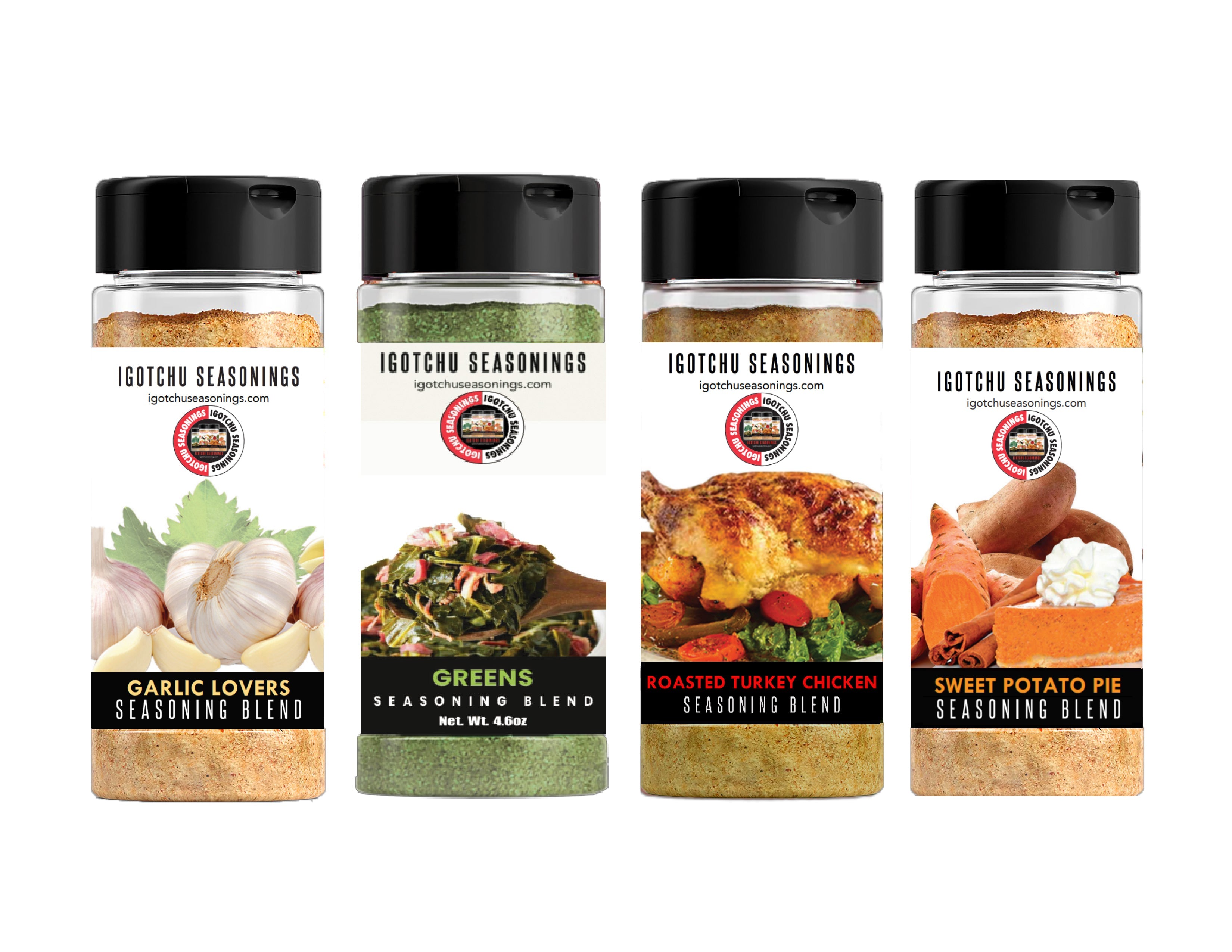 Holiday Cooking Seasoning Bundle – Garlic, Greens, Turkey and Sweet Potato Pie Blends