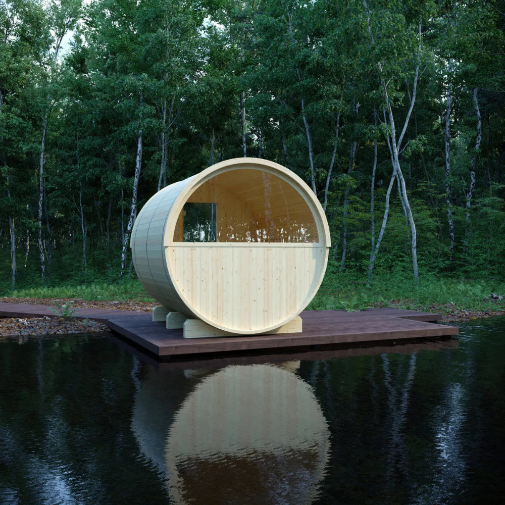 Vassa 6-Person Barrel Sauna with Wi-Fi Heater