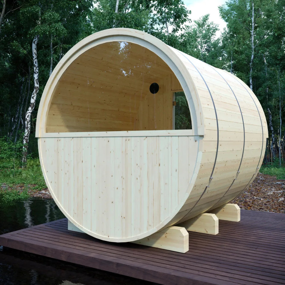 Vassa 6-Person Barrel Sauna with Wi-Fi Heater