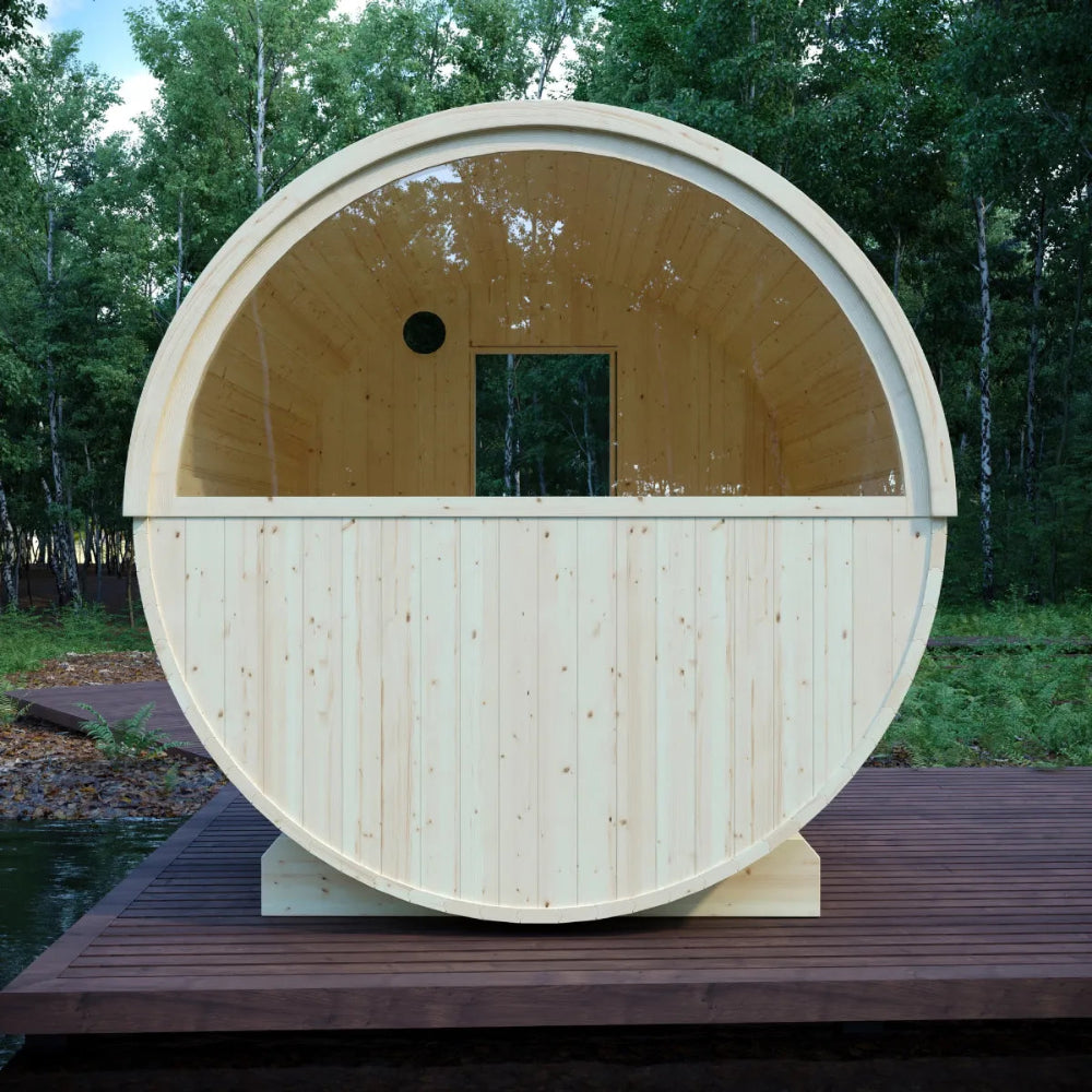 Vassa 6-Person Barrel Sauna with Wi-Fi Heater