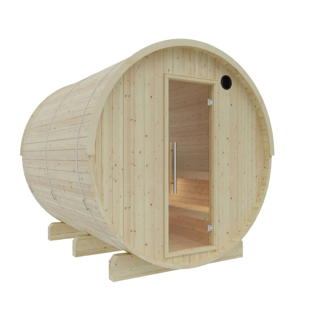 Vassa 6-Person Barrel Sauna with Wi-Fi Heater