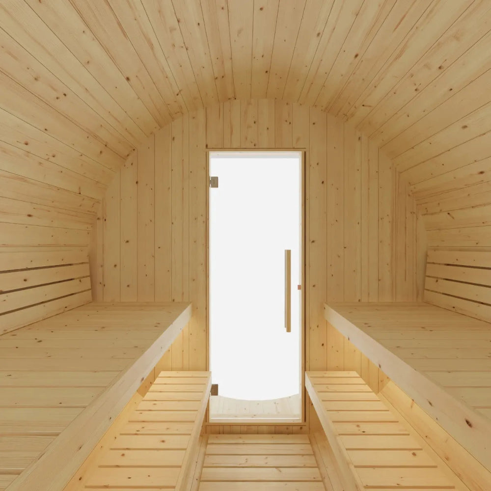 Vassa 6-Person Barrel Sauna with Wi-Fi Heater