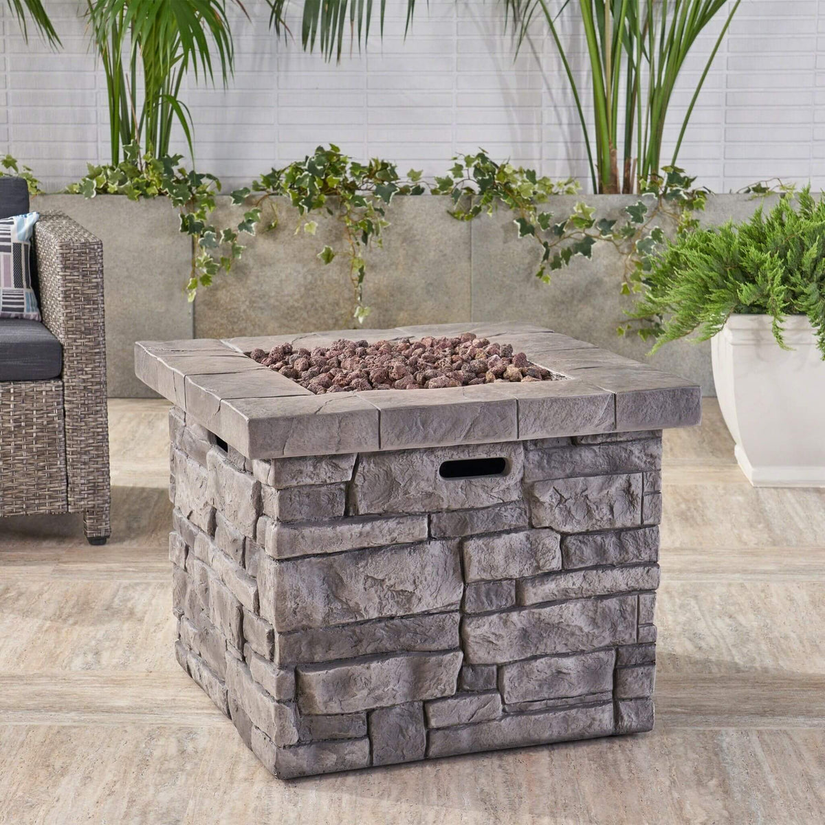 30-Inch Modern Outdoor 40K BTU Steel Frame Propane Fire Table